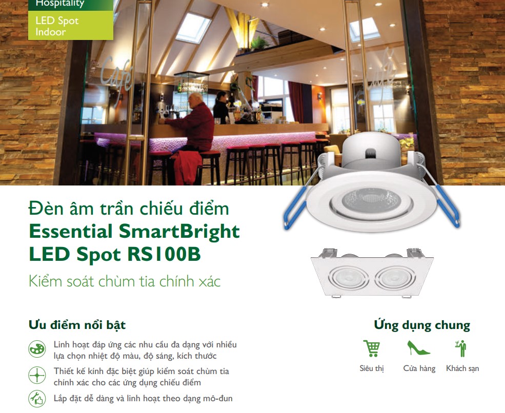 đ&egrave;n &acirc;m trần chiếu điểm led spot rs100B