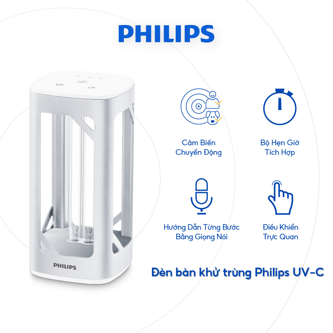 đ&egrave;n b&agrave;n khử tr&ugrave;ng &aacute;nh s&aacute;ng UV Philips