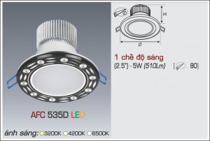 Đèn Led âm trần Anfaco AFC 535D-5W