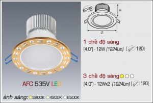 Đèn Led âm trần Anfaco AFC 535V-12W