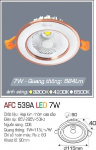 Đèn Led âm trần Anfaco AFC 539A-7W