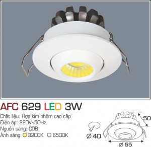 Đèn Led âm trần Anfaco AFC 629-3W